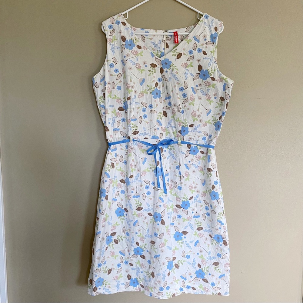 Hanna Andersson floral flower spring sleeveless vneck midi dress sz 16